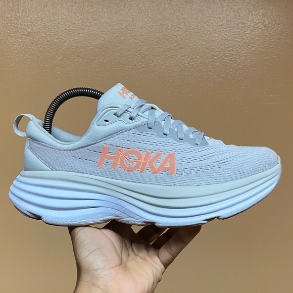 Hoka Bondi 8 Women's Running Sneakers “Harbor Mist Lunar Rock” Size 8.5 - Picture 4 of 17